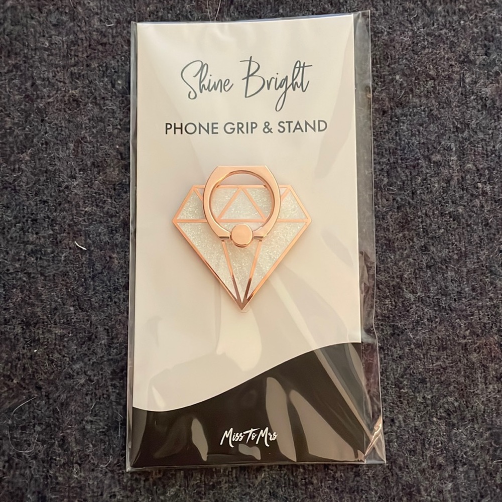BRIDE Phone grip & stand diamond rose gold